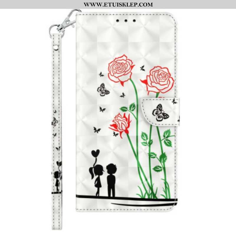 Etui Folio do iPhone 14 Pro z Łańcuch Smycz Love Dandelions